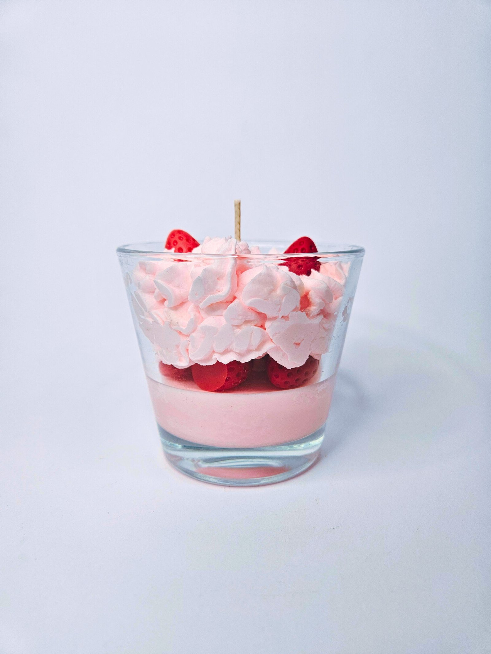 strawberry dessert candle